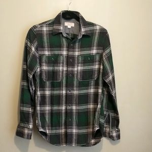 J. Crew Wallace & Barnes Green Textured Flannel Size SX